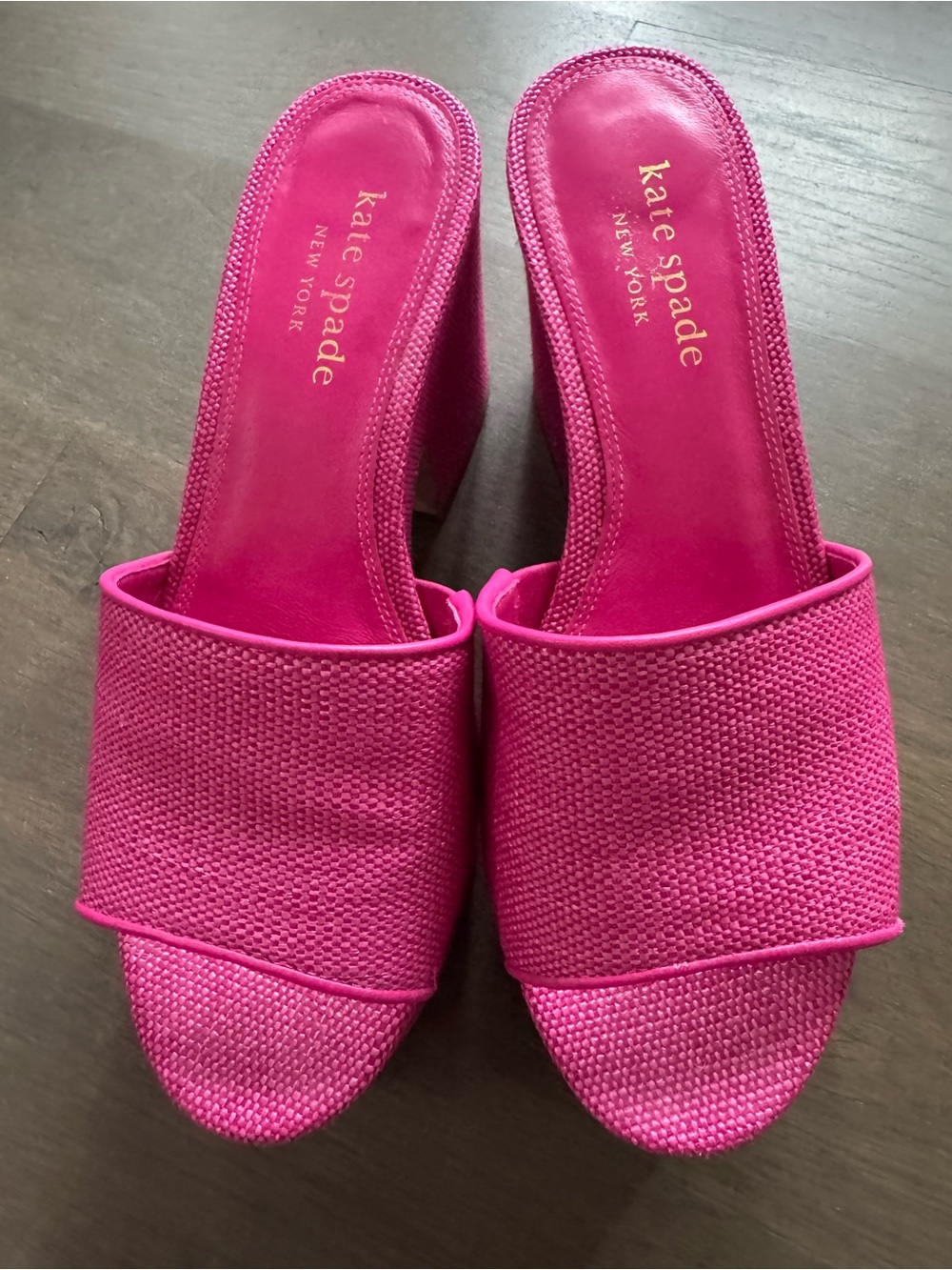 Kate Spade Ibiza Raffia Sandals Rose Jam Color